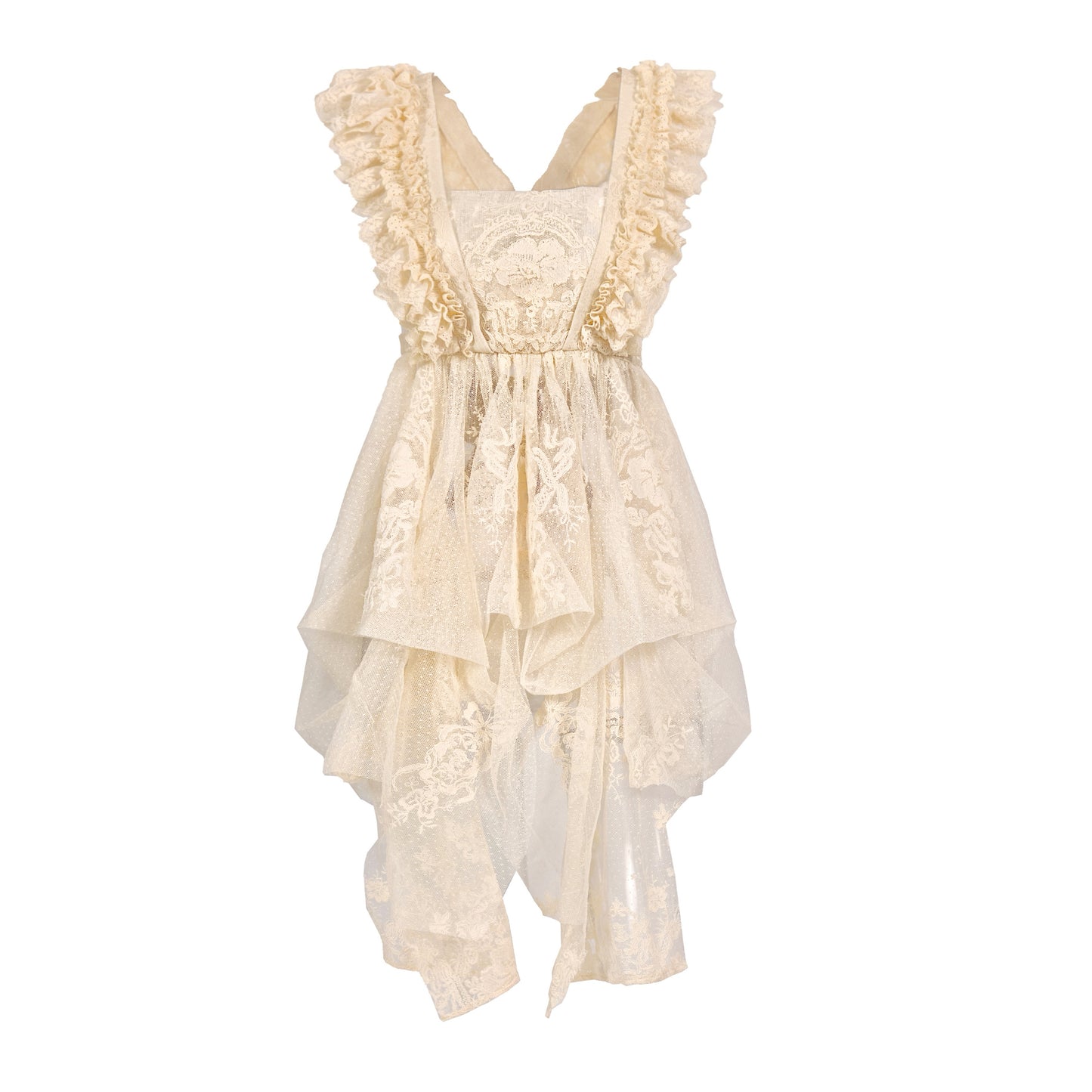 Cream Lace Rococo Apron | Vintage French Doll Accessory