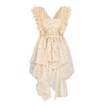 Cream Lace Rococo Apron | Vintage French Doll Accessory