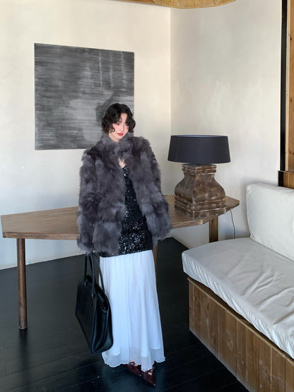 Zero Degree Heart Domain Luxe Long Eco Fur Coat
