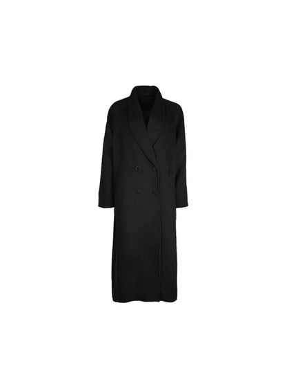 Double-Breasted Wool Long Coat