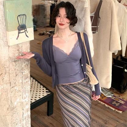 Tsubaki Rixu Cropped Knit Cardigan