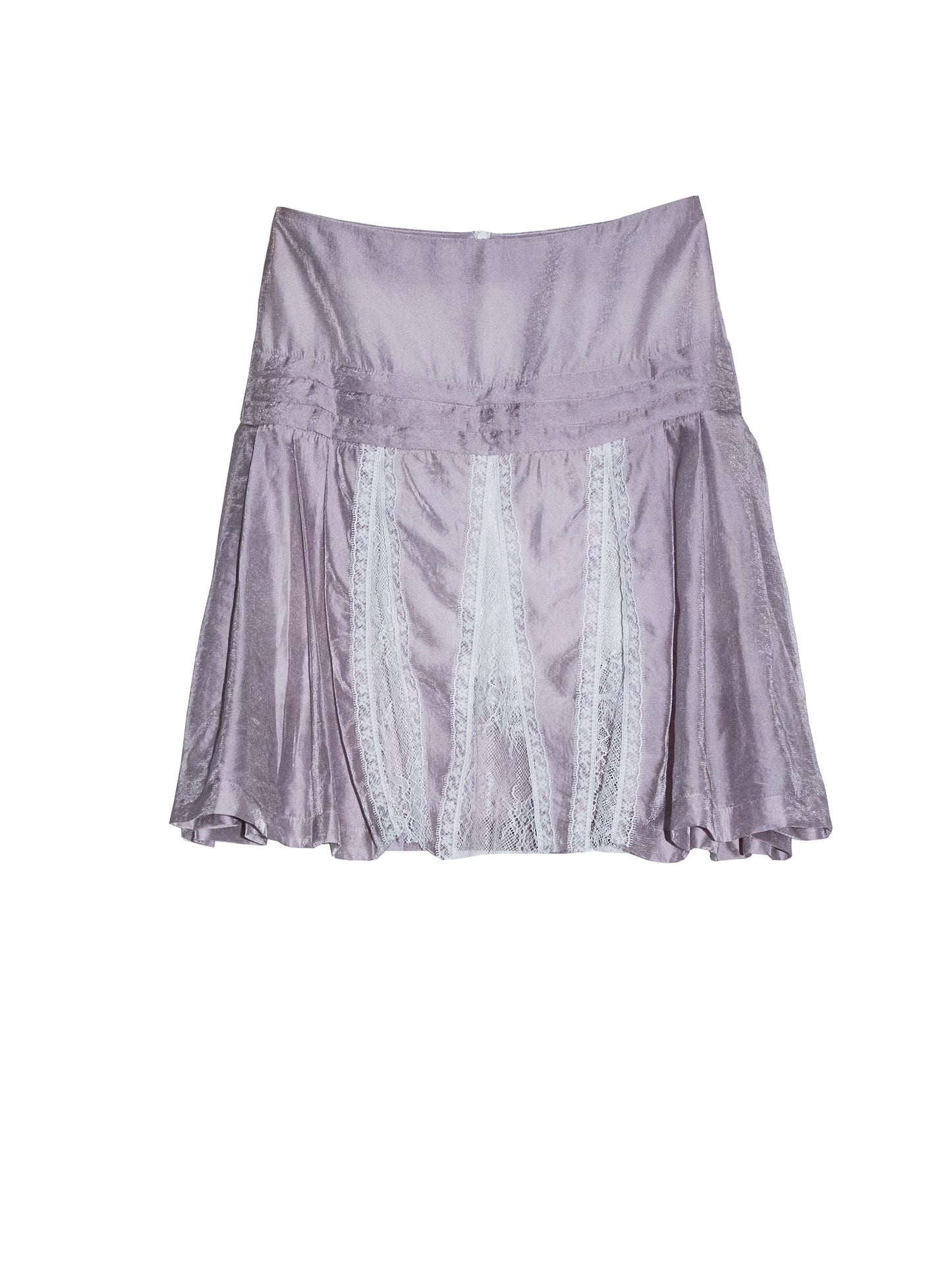 Pleated Lace Patchwork Midi Skirt | Fairycore Romantic Skirt
