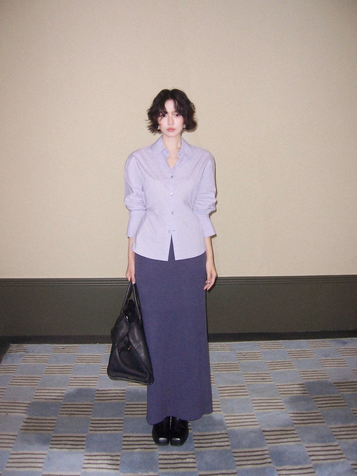 Zi Xi Long-Staple Cotton Slim Shirt – Hong Kong Retro Autumn Classic