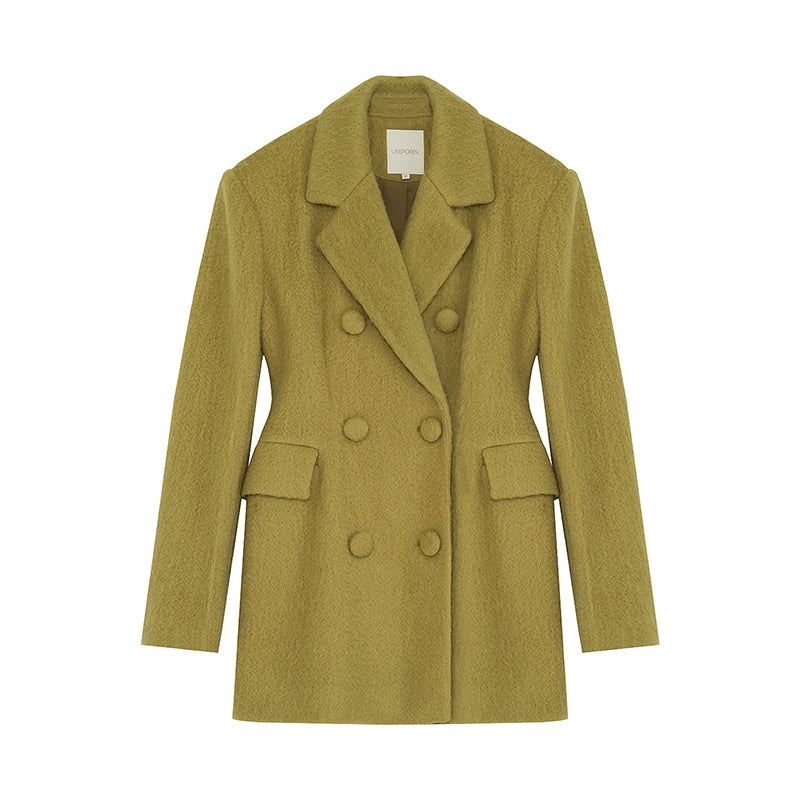 Mustard Wool Slim Suit Coat