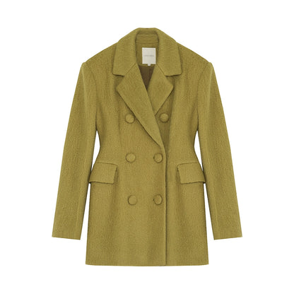 Mustard Wool Slim Suit Coat