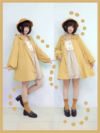 C435718 Retro Doll Collar Coat