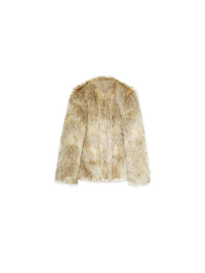 Warm Sunshine Luxe Long Eco Fur Coat