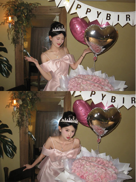 Pink Fishbone Suspender Dress – Princess Mini Birthday Party Dress