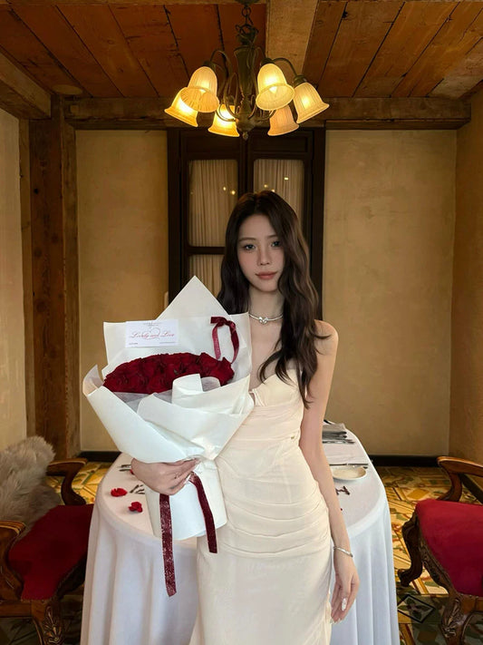 French Luxury Slip Dress – High-End Mesh Princess Birthday Gown