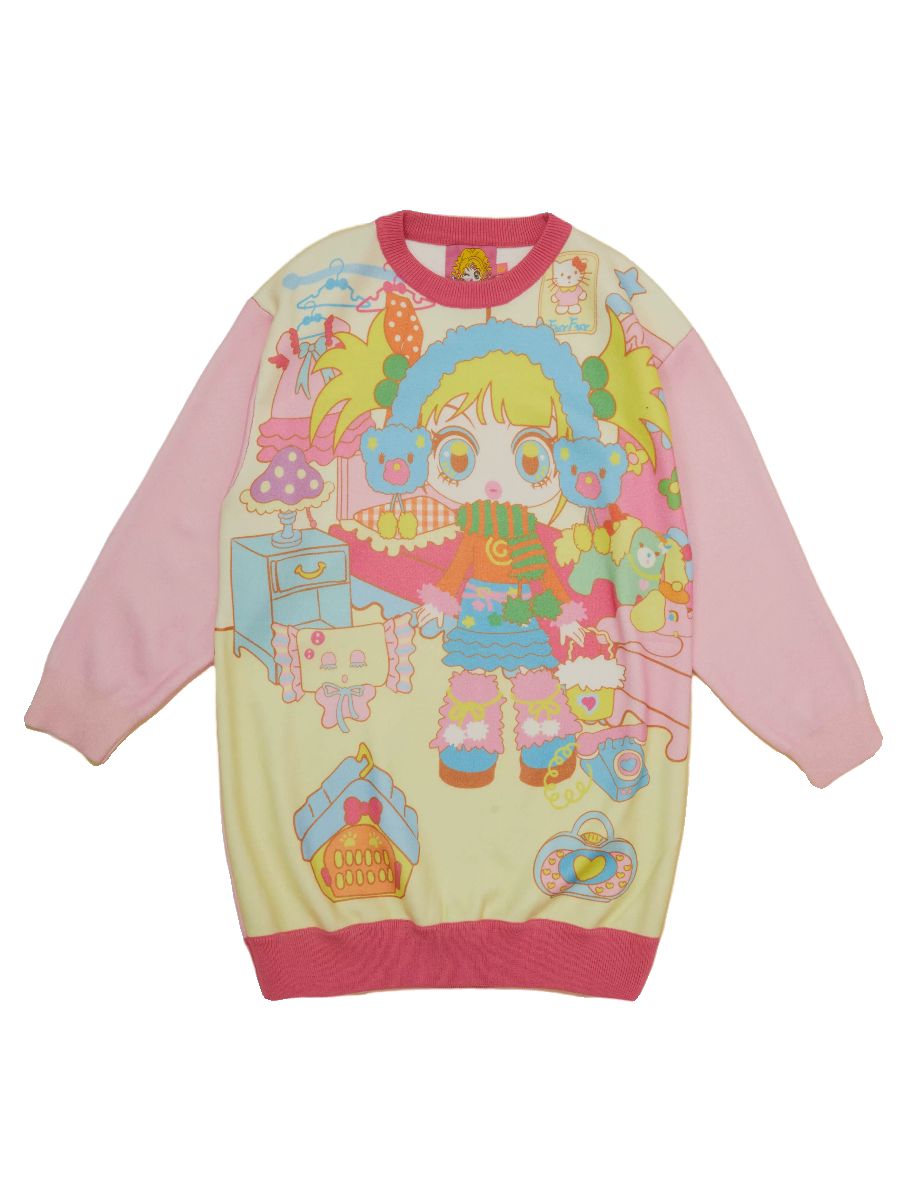 Pink Colorblock Knit Sweater | Cute Retro Oversized Jumper