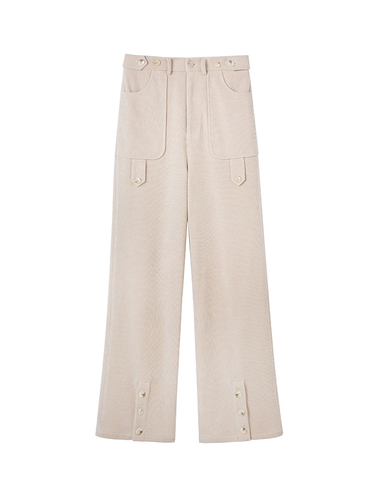 Corduroy - Slimming Split Leg Pants