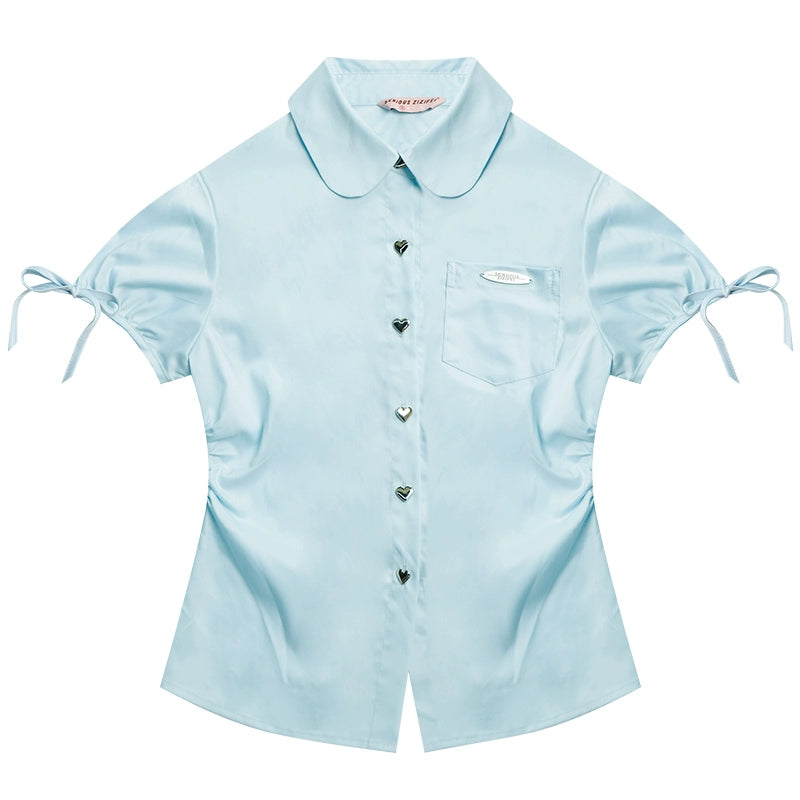 Puff Sleeve Bow Blouse | High-End Retro American Design for Summer