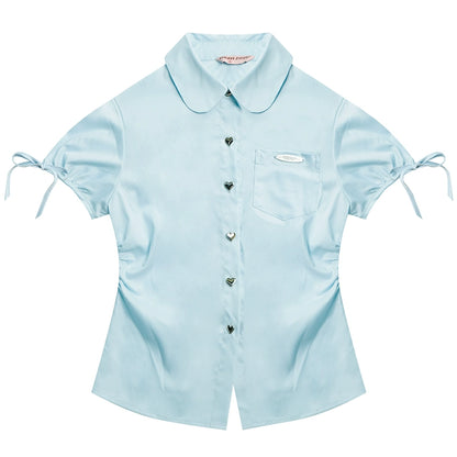 Puff Sleeve Bow Blouse | High-End Retro American Design for Summer