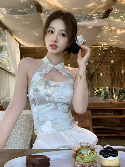 [Delos Garden] Chinese Halterneck Sleeveless Set - New Design