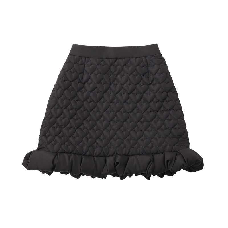 Autumn/Winter Love Quilted Fluffy Princess Cotton Skirt