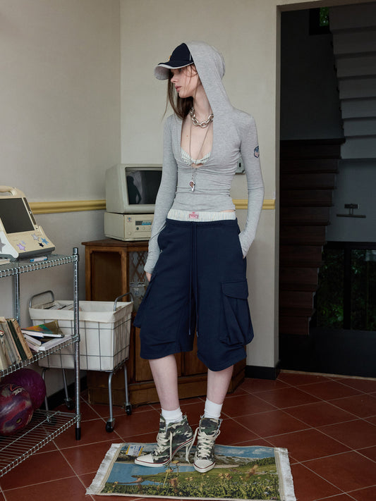 Zip-Front Hooded Slim-Fit Top