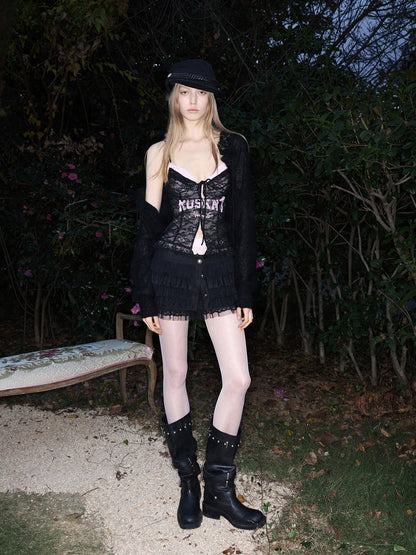 Lace-Up Corset Camisole