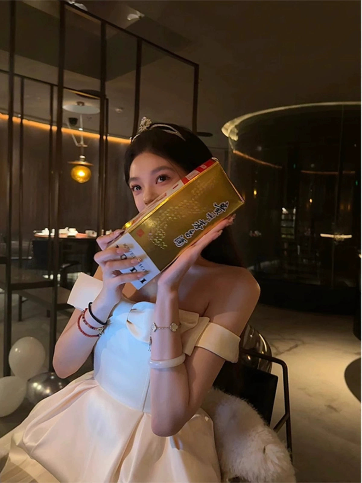 White One-Shoulder Ribbon Dress – Princess Tutu Birthday Gown