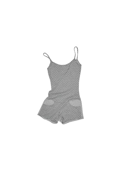 Reversible Polka Dot Stripe Suspender Jumpsuit – Slimming Short Set