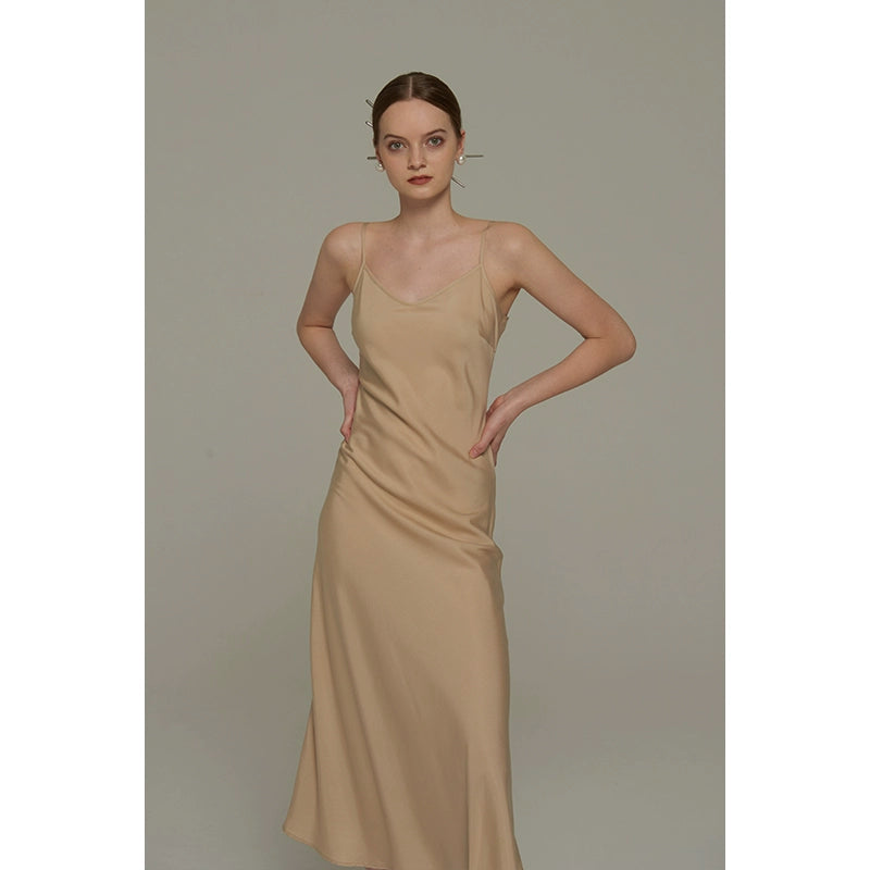 Milk Apricot Oblique Dress