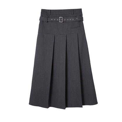 Double Waist Head - High Waist Pleated Skirt