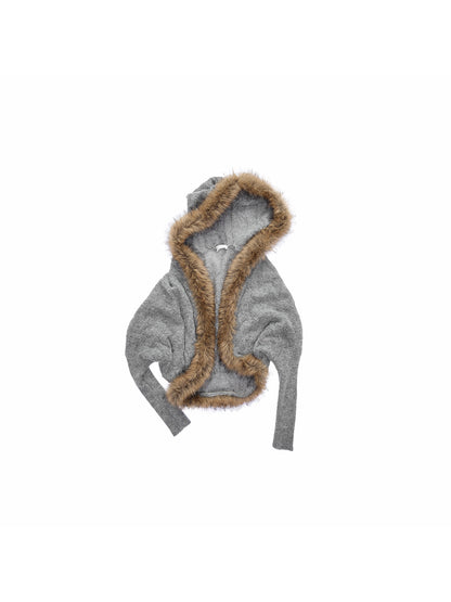 Mohair Collar Knit Jacket