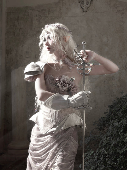 Silver Floral Corset Bustier | Elfcore Fairy Armor Top