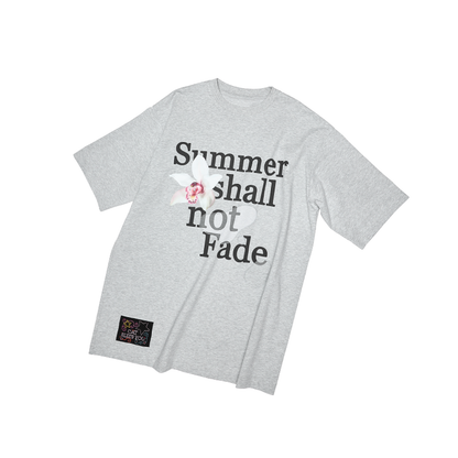 Floral Monogram Oversized T-Shirt – Loose Dropped Shoulder Rhinestone Top