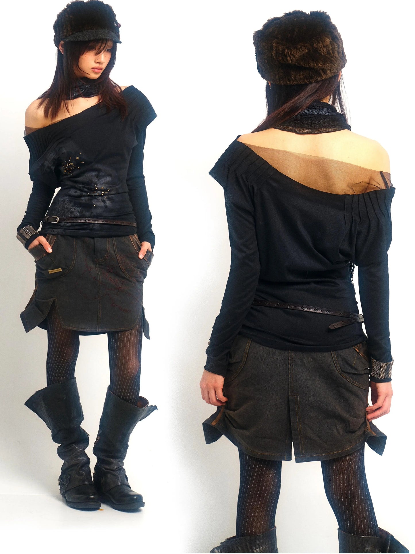 Metallic Swing Neck Printed Top – Retro Chic Fit