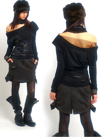 Metallic Swing Neck Printed Top – Retro Chic Fit