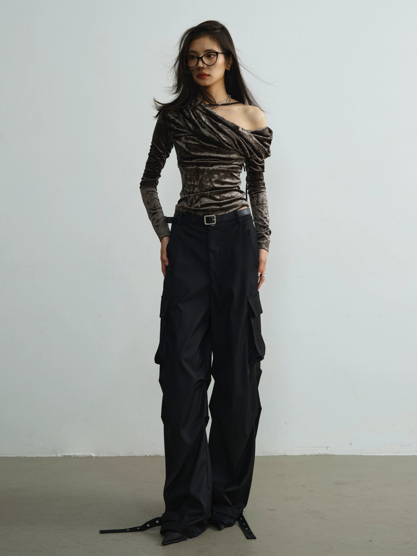 Dark 3D Pocket Workwear Suit Pants