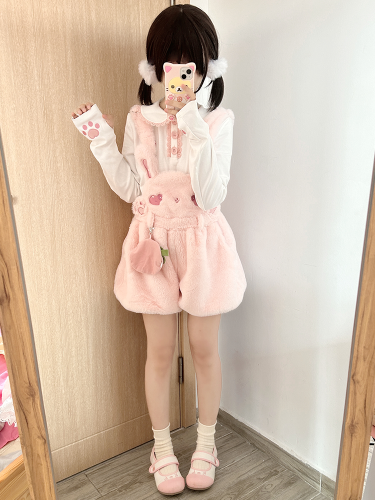 Genki Strawberry Rabbit Bud Pants + Top Set