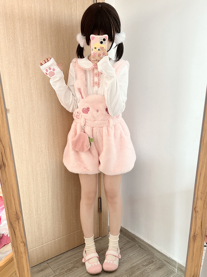 Genki Strawberry Rabbit Bud Pants + Top Set