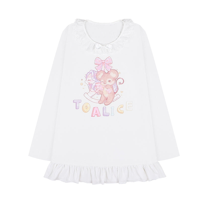 Bobo Sweet Mouse Lace Printed T-Shirt