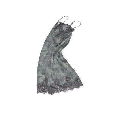 Camouflage Lace Mesh Midi Dress