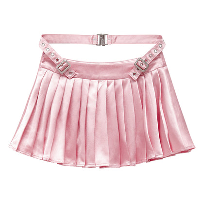Spicy Strap Pleated Skirt