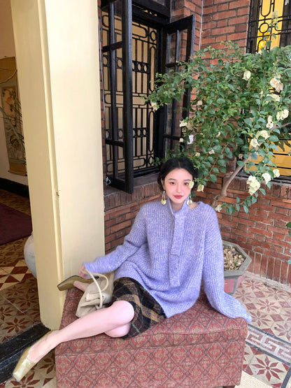 Pear Blossom Dream Soft Knit Sweater with Scarf