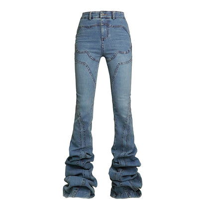 supermodel leg stack jeans with special structure splicing