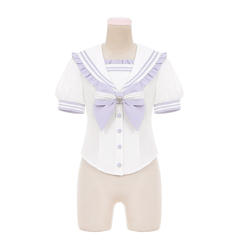 Lolita Sea Salt Cake Collar Top + Strap Skirt