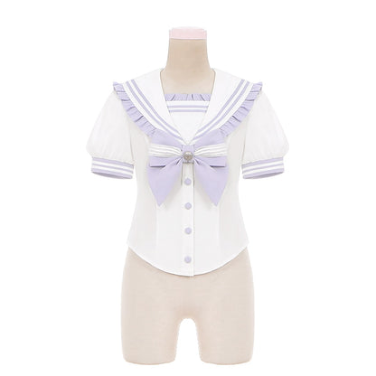 Lolita Sea Salt Cake Collar Top + Strap Skirt