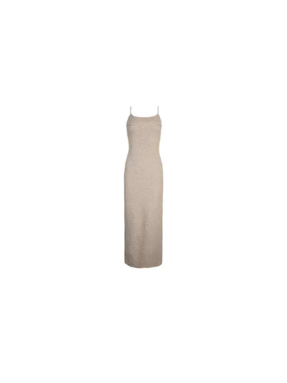 French Sleeveless Wrap Maxi Knit Dress (Evening Harvest)