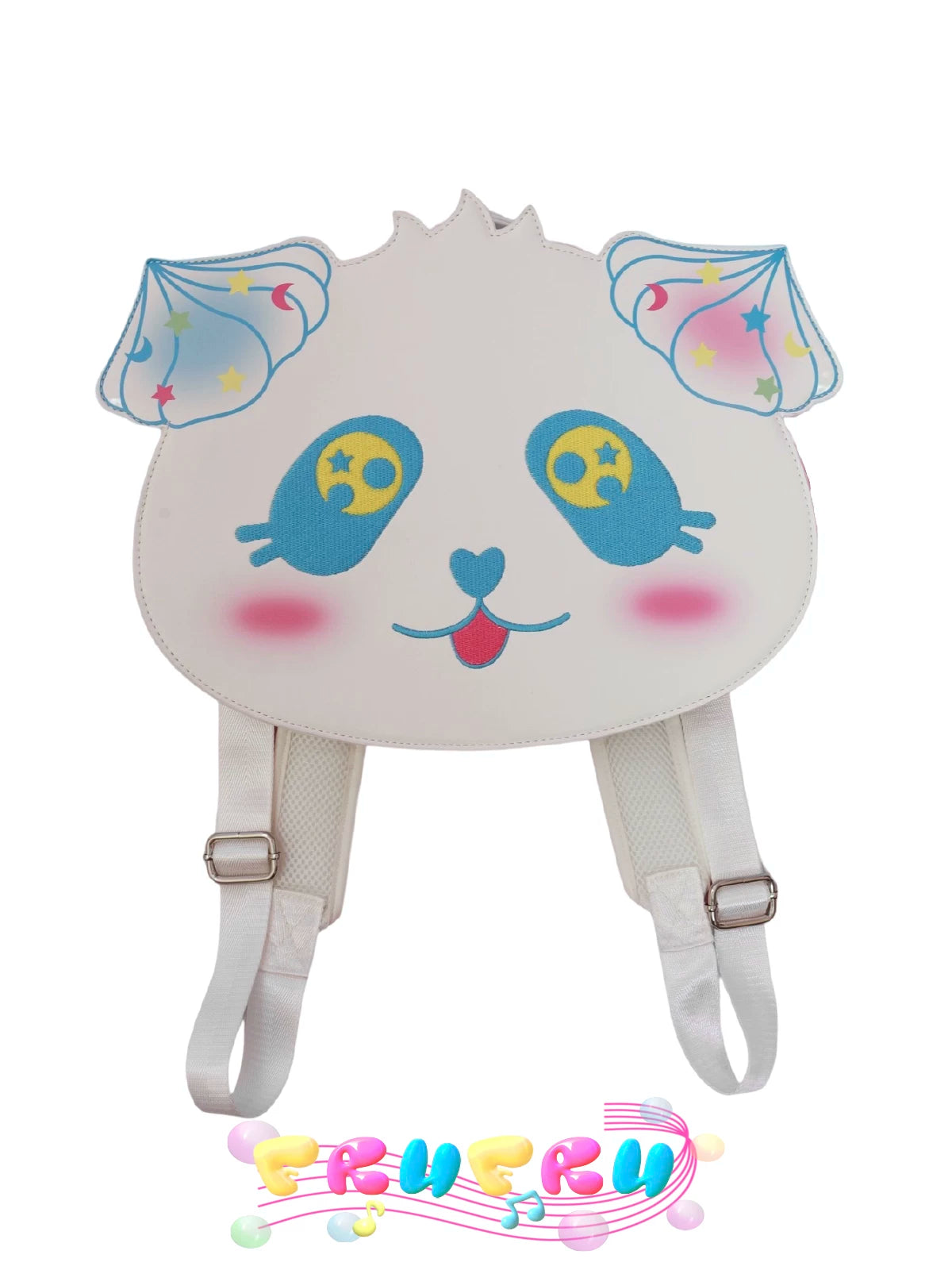 Gollum Store Strawberry Fantasia Series Original Leather White Cute Girl Panda Backpack