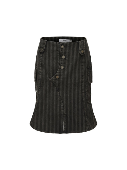 Side Double Pocket Fishtail Skirt