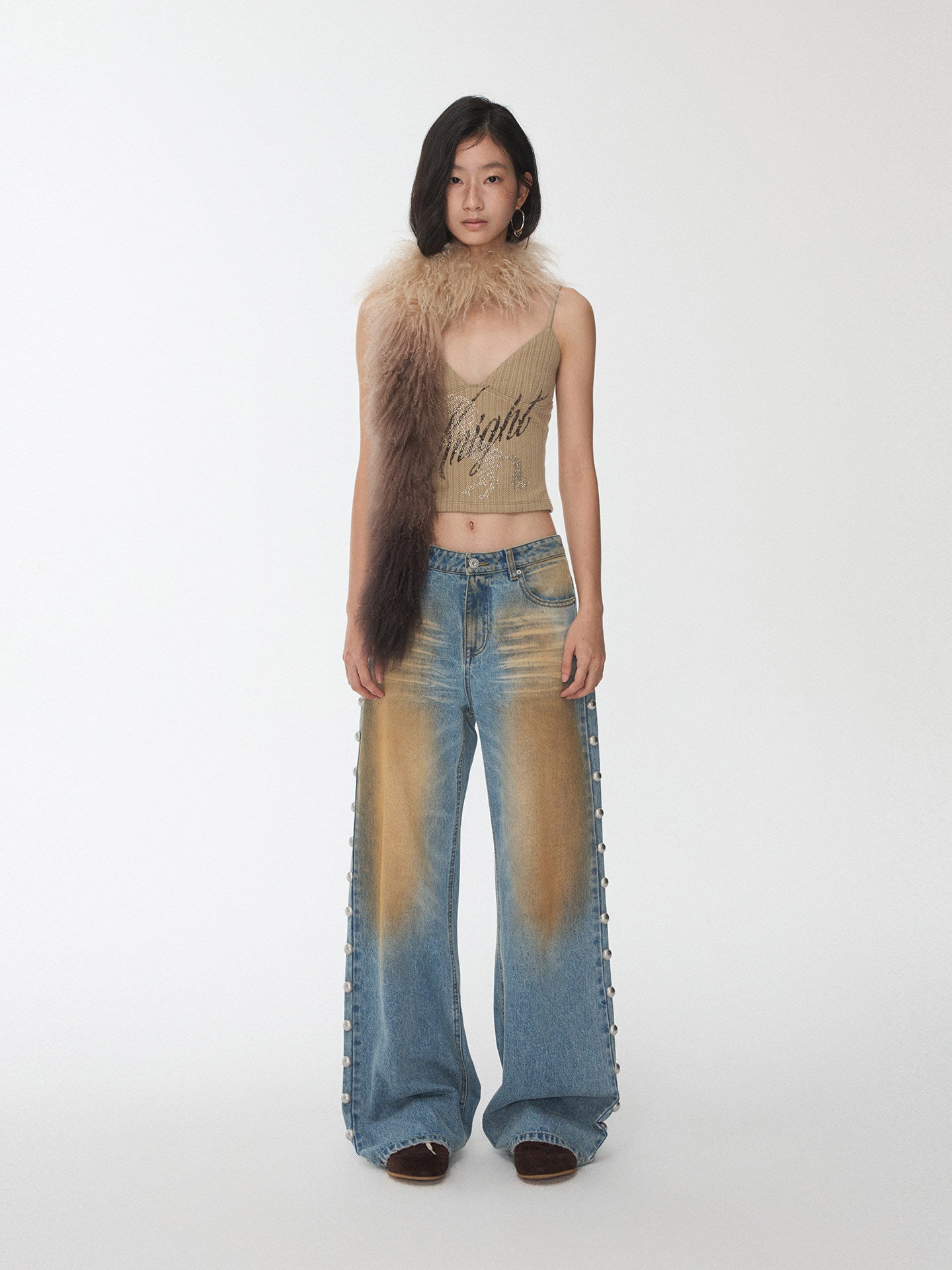 Knight Horse Rhinestone Knit Camisole