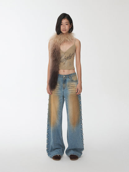 Knight Horse Rhinestone Knit Camisole