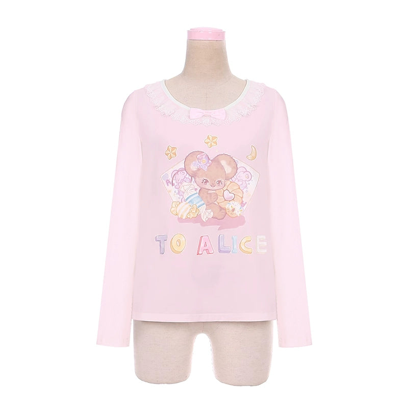 Bobo Sweet Mouse Lace Printed T-Shirt