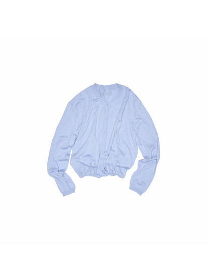 Tulip Sleeve Wool Knit Cardigan
