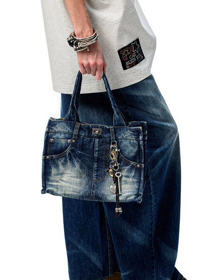 natural stone hand-woven metal heart key keychain personalized creative pendant