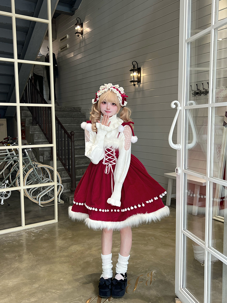 Small Bell Christmas Cape + Woolen JSK Sundress