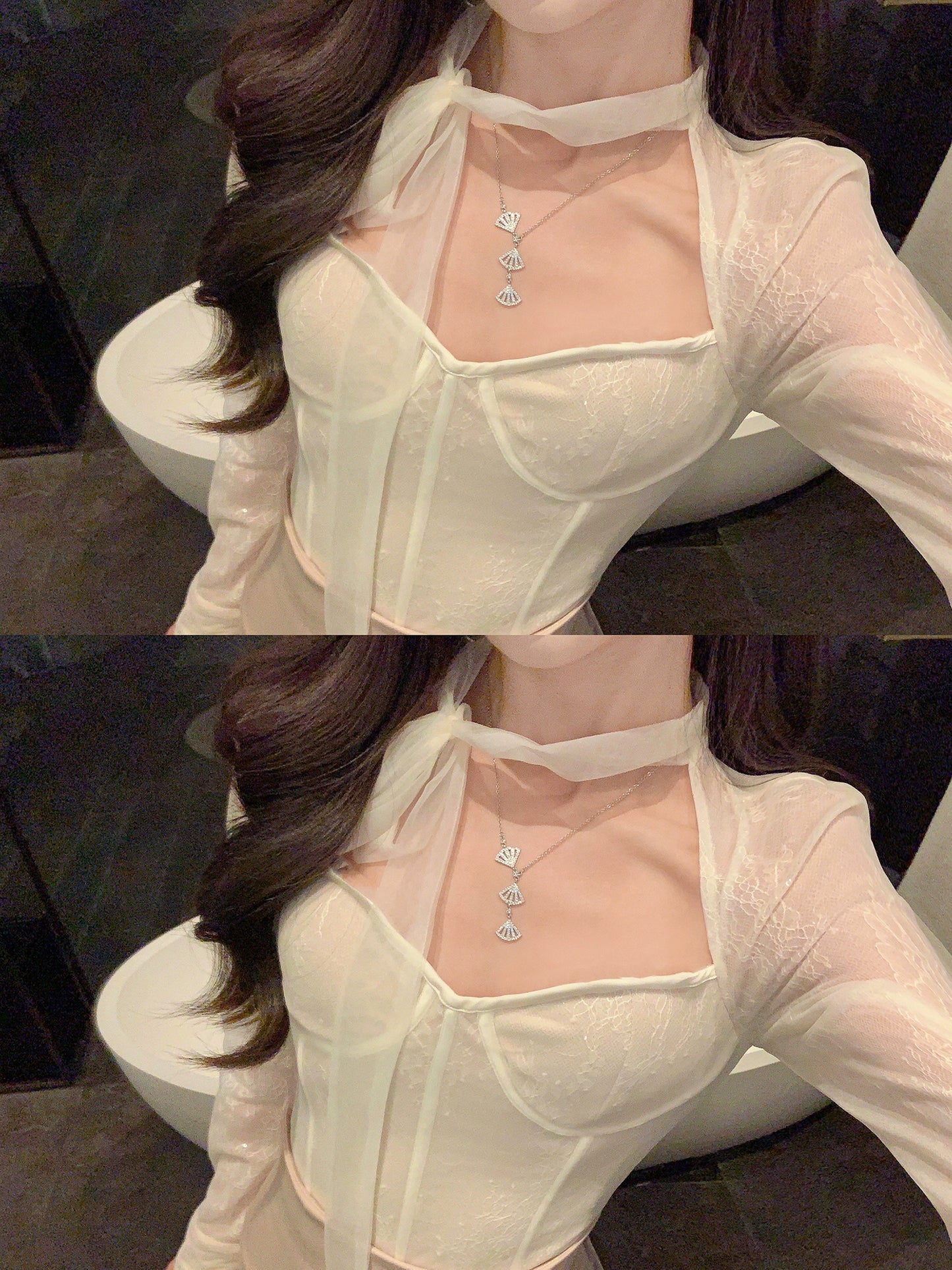Sexy Lace Slim Fit Top by Sheng Sheng